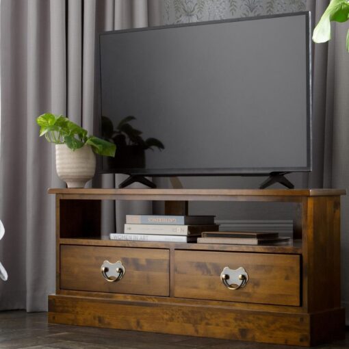 garrat hjørne tv-benk i kastanjefarget bjørk