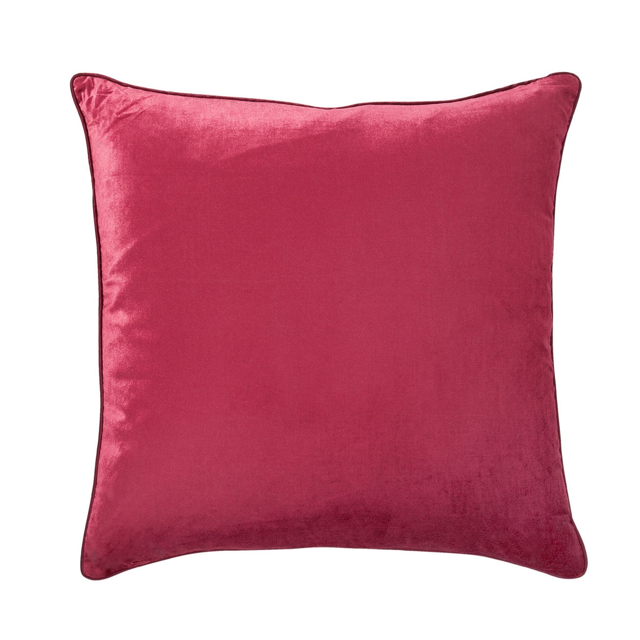 Nigella Cranberry Square Velvet Cushion 1 Nigella, tranebærrød fløyelspute