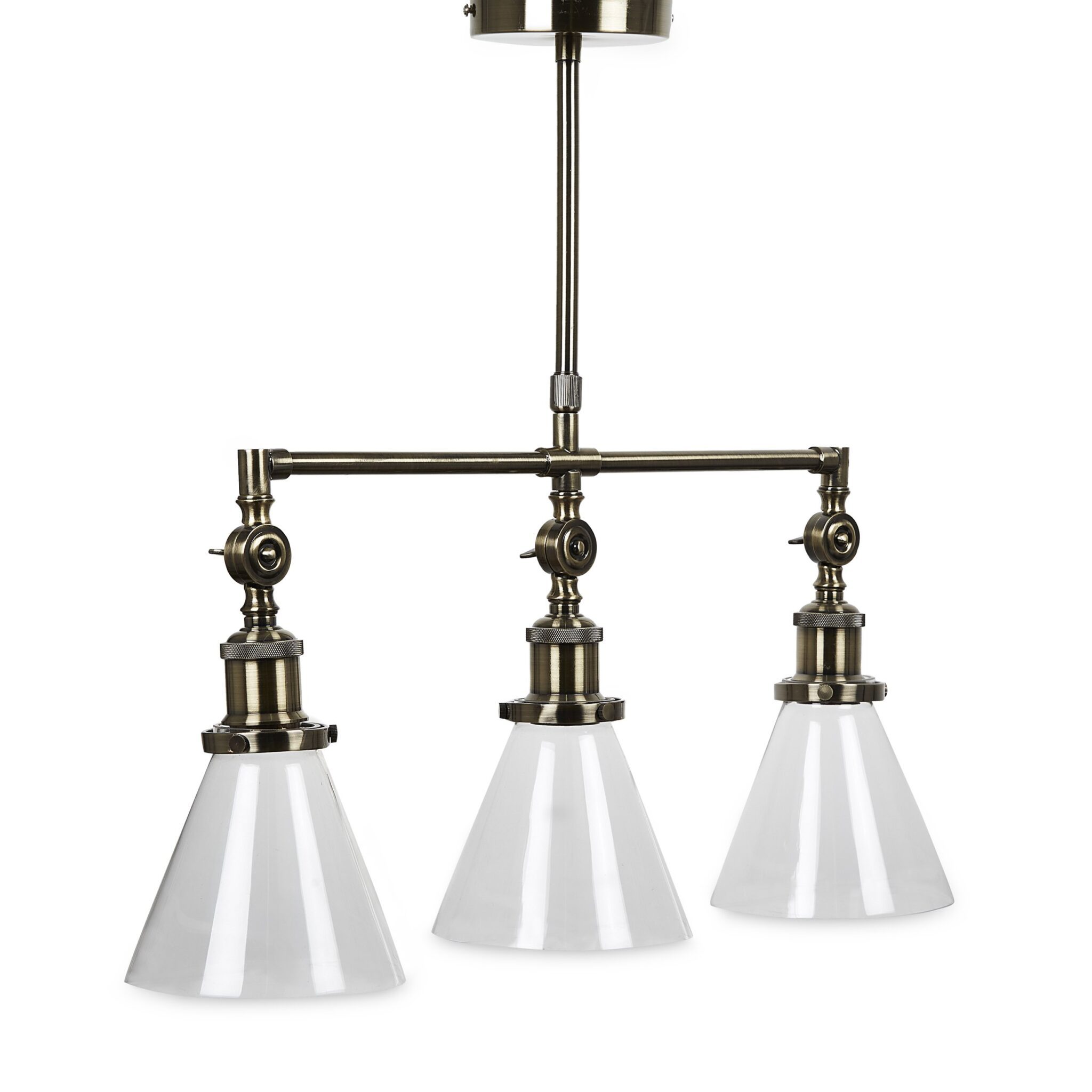 Isaac Bar Semi Flush Brass Pendant 3 Arm 3 Isaac Bar Semi Flush Brass Pendant 3 Arm