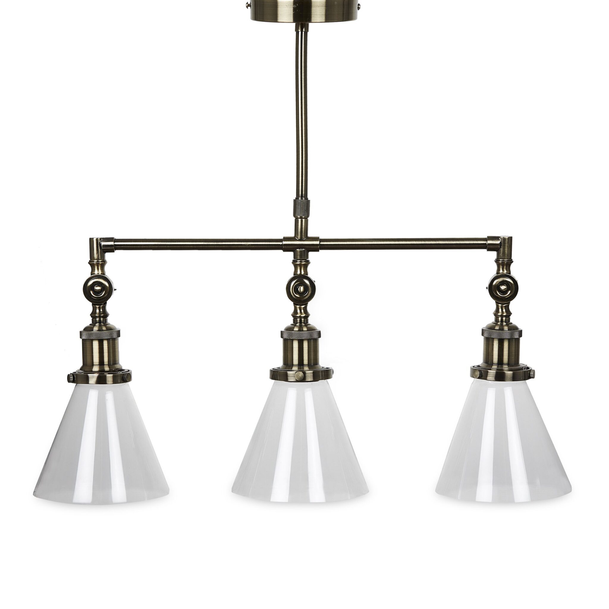 Isaac Bar Semi Flush Brass Pendant 3 Arm 1 Isaac Bar Semi Flush Brass Pendant 3 Arm