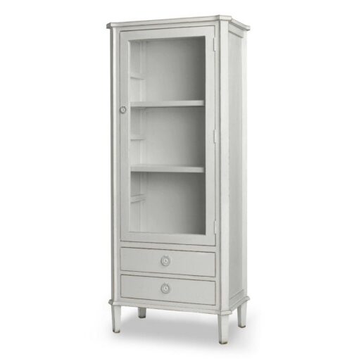 Henshaw smalt vitrineskap med glassdør - fra Laura Ashley - Lys stålgrå