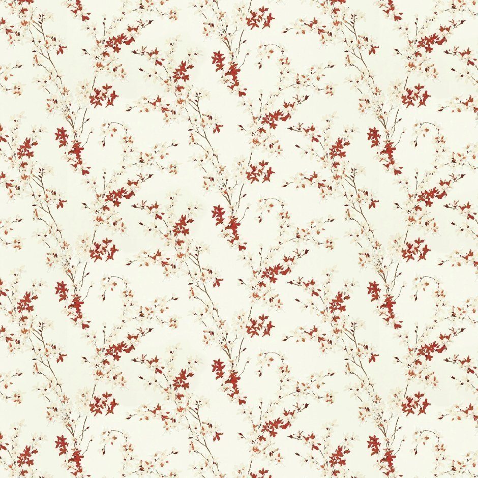 Forsythia rosehip tapet Floral tapet i rødtoner