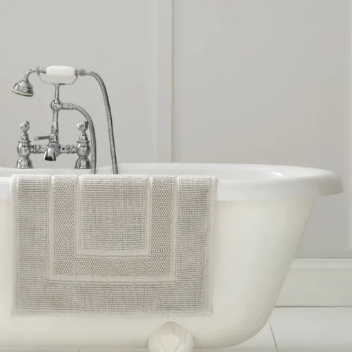 badematte i duegrå bomull