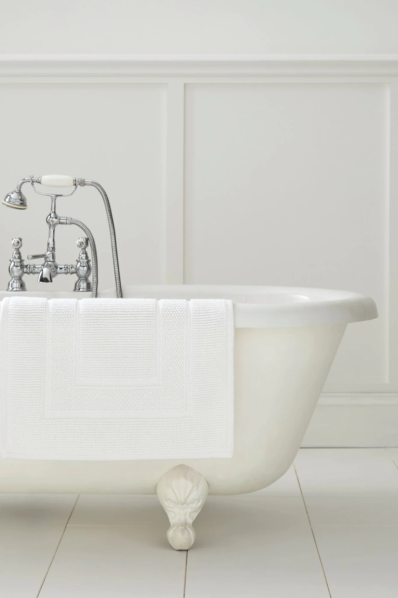 badematte hvit Badematte i hvit bomull