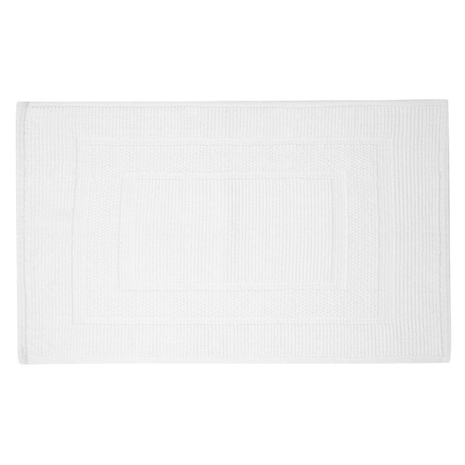 badematte med bord i hvitt badematte i hvit bomull