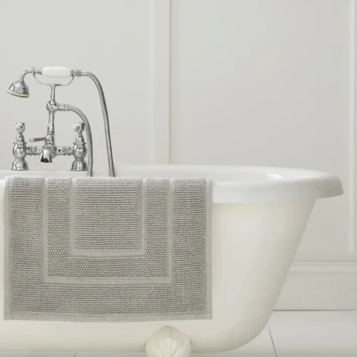 Badematte i stålgrå bomull