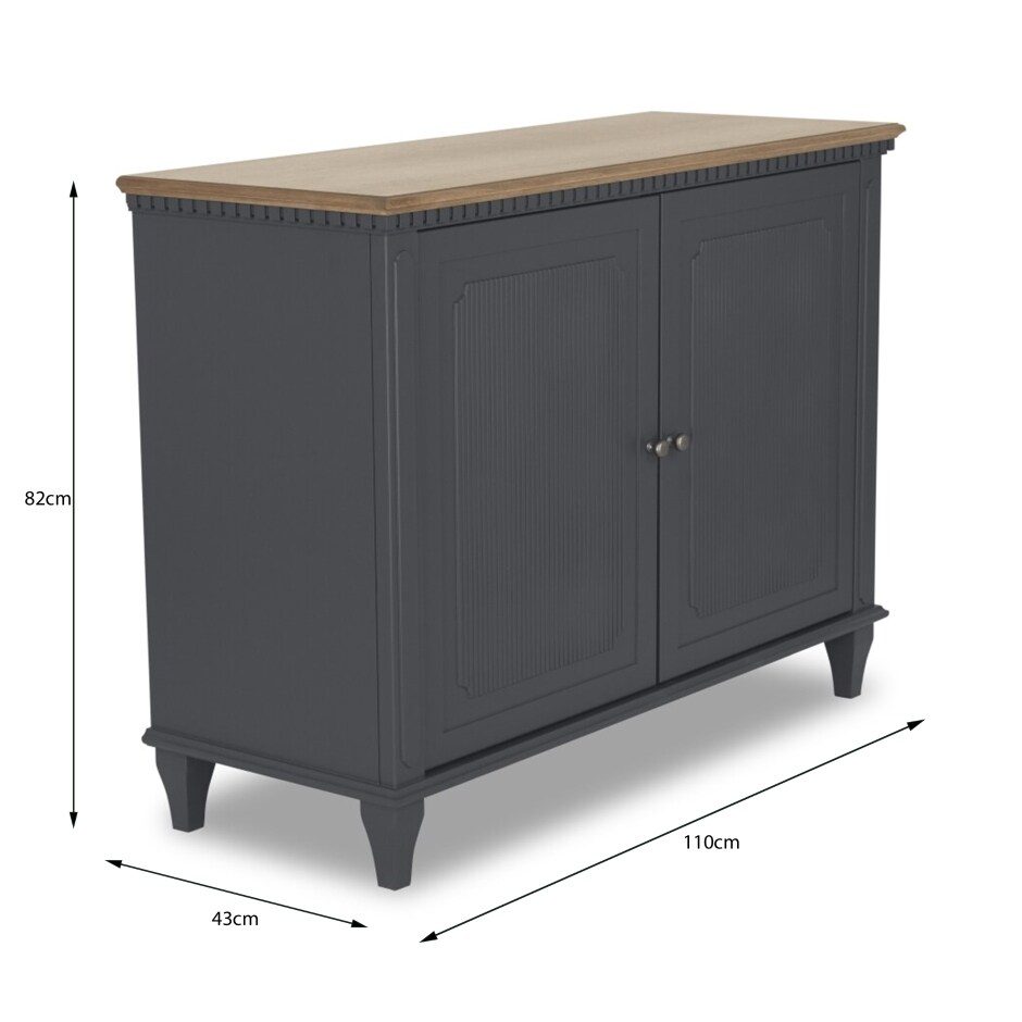 Hanover skjenk koksgrått mål