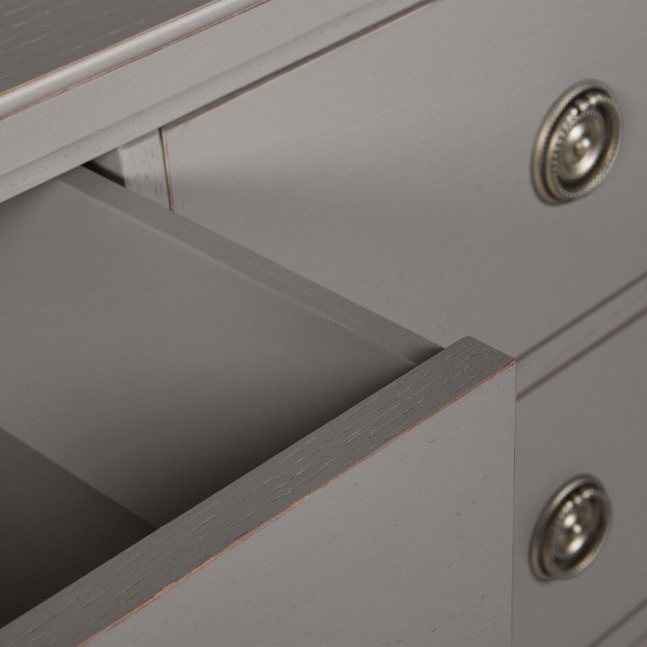 Henshaw lys koksgrå kommode fem detalj