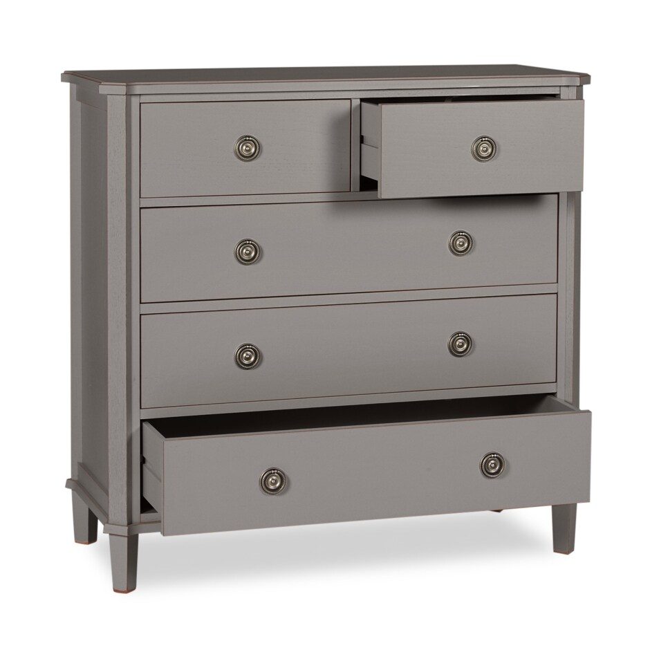 henshaw lys koksgrå kommode fem åpen