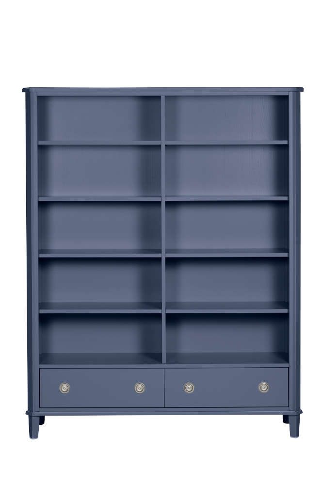 2 Drawer Double Bookcase G68_OL_393732_CM_001 dobbel bokhylle i støvret blå