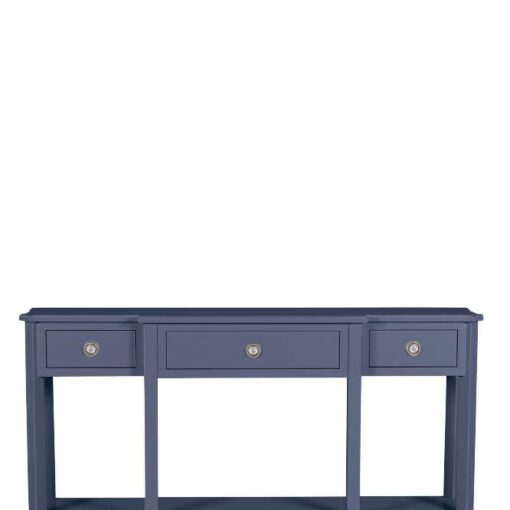 stort konsollbord i støvet blå