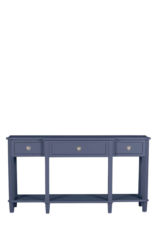3 Drawer Tripple Console Table G68_OL_101225_CM_001 stort konsollbord i støvet blå