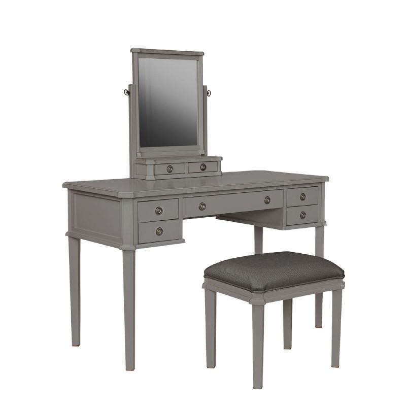 henshaw krakk med sminkebord og speil lys koksgrå