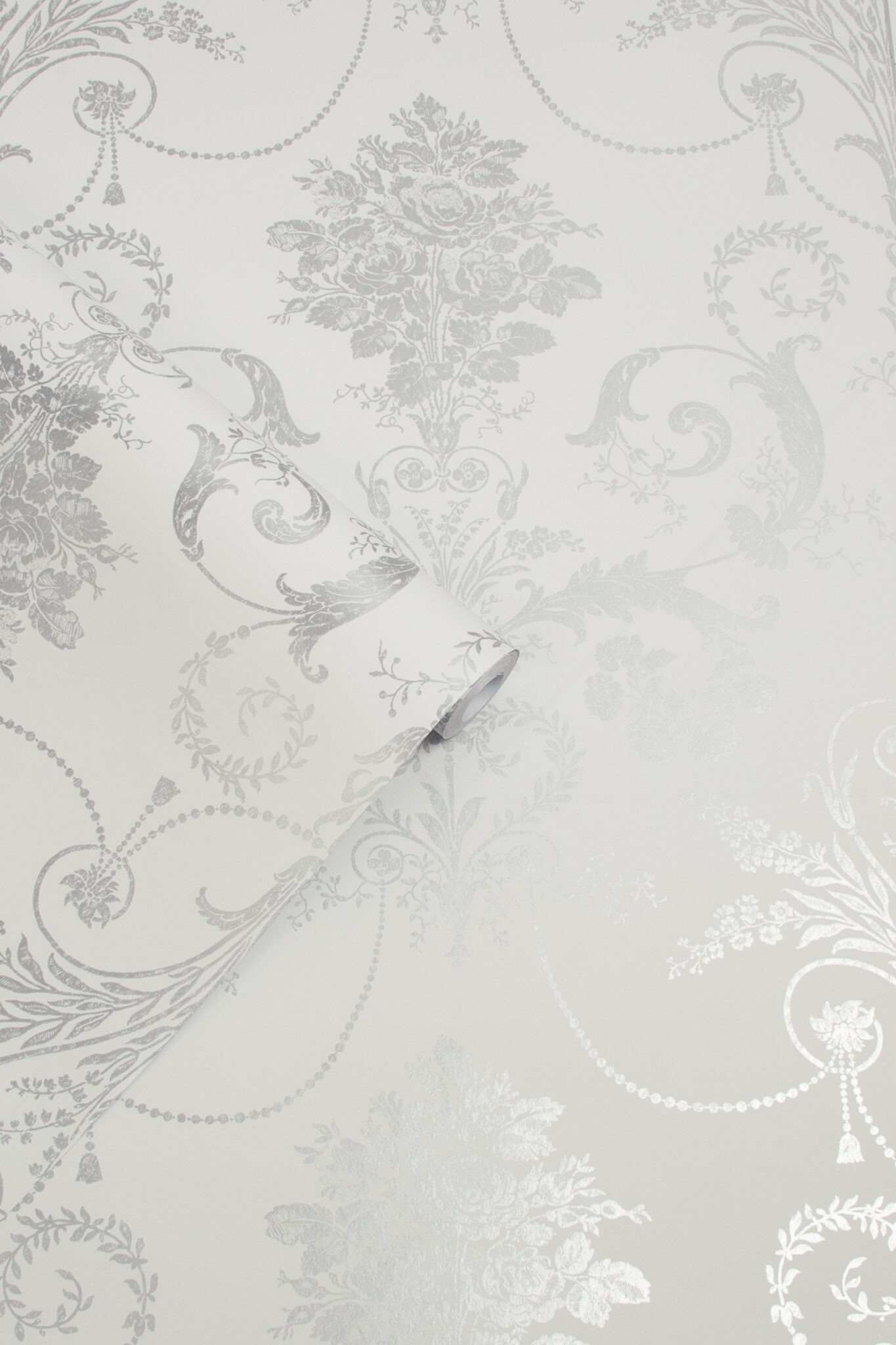 Josette sølvgrå metallic tapet