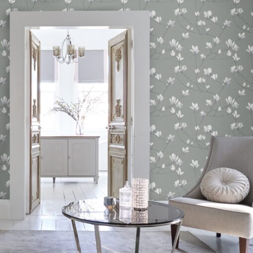 magnolia grove skifergrå tapet