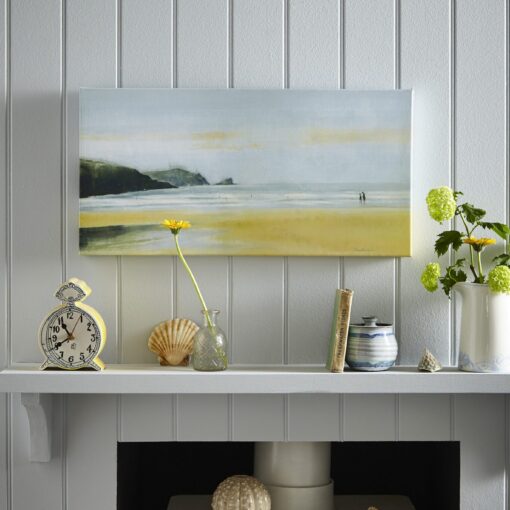 Sjarmerende kystlandskap trykket på kanvas