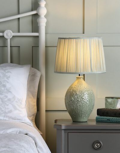 picardie, lampefot i grønn keramikk