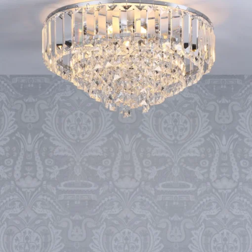 taklampe med krystaller