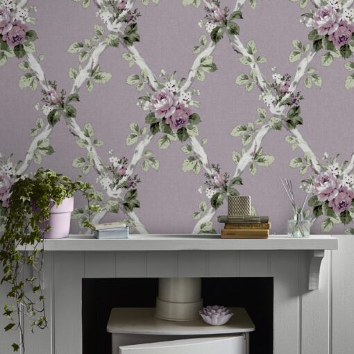 Elwyn rustikk tapet i lilla