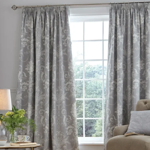 ferdigsydde gardiner Josette stålgrå