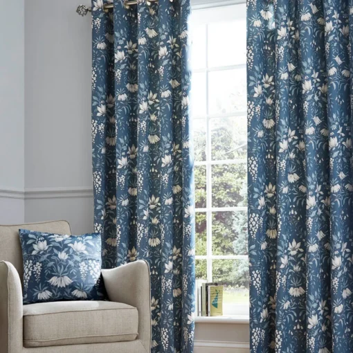 parterre gardiner i blått