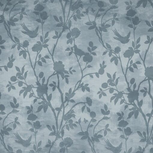 Eglantine silhouette gardinstoff i blått