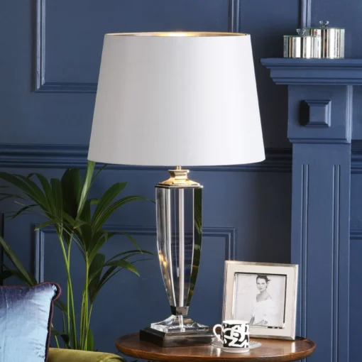 Emyr, moderne silkeskjerm i sølvgrått