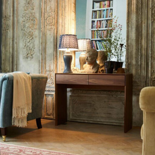 Ammanford konsollbord – med 2 skuffer (valnøtt)