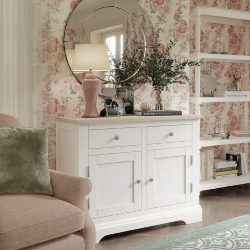 Dorset i hvitmalt bjørk og ask topp