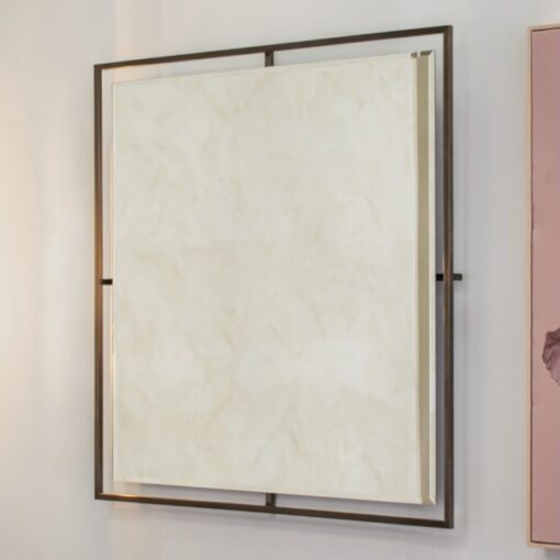 Gordone – kvadratisk veggspeil i mørk børstet antikk messing (100 x 100 cm)