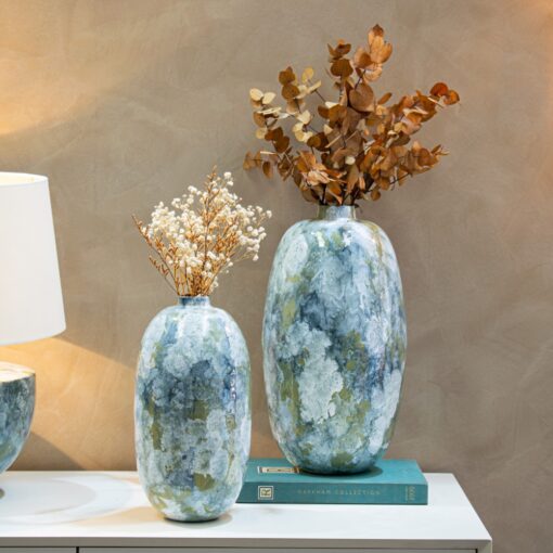 Igino vaser i blå og grønne toner – sett med to