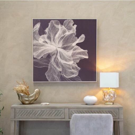 Adler Dark canvas – tekstilkunst i dype lilla toner 90 x 90 cm