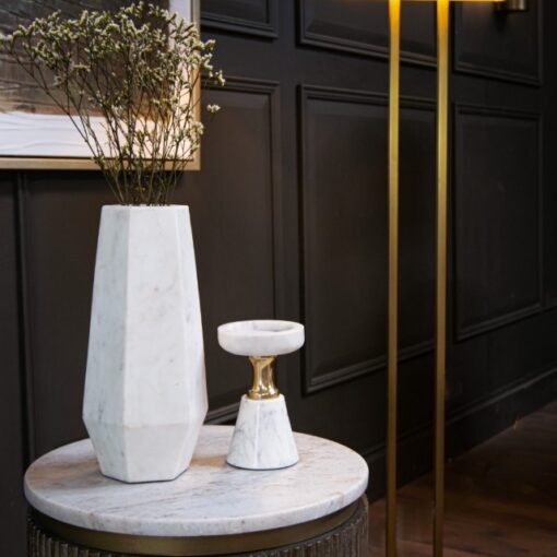 Alora marmorvase i hvit marmor – elegant designvase 31 cm