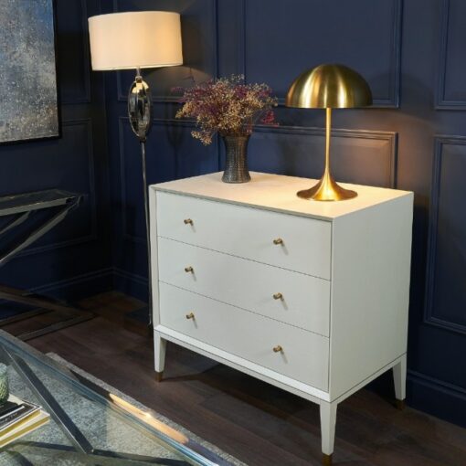 Bayeux White kommode – med 3 skuffer
