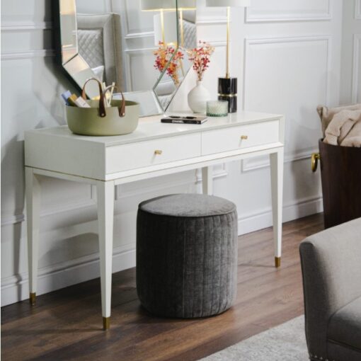 Bayeux White konsollbord/sminkebord – med 2 skuffer