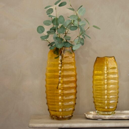 Ellingsen stor vase i gult glass