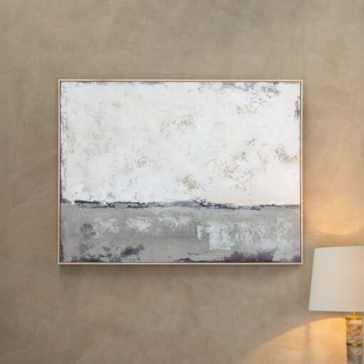 Lorena Sky canvas maleri – håndmalt landskapsbilde i lyse toner 120 x 90 cm