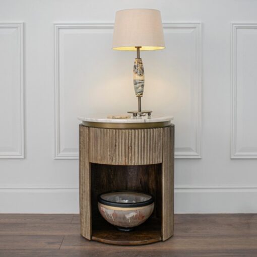 Maigue sidebord – med 1 skuff og marmortopp