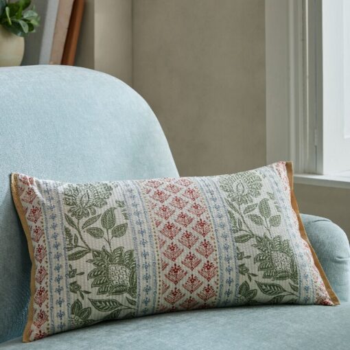 Hedingham Stripe Hedgerow grønn pyntepute, fra Laura Ashley