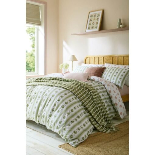 Laura Ashley – Pensham Stripe Sage Pink sengesett