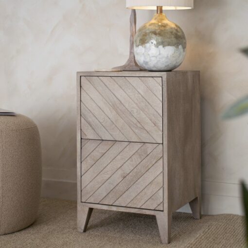 Croft – elegant nattbord i stonewash-finish (Høyre side)
