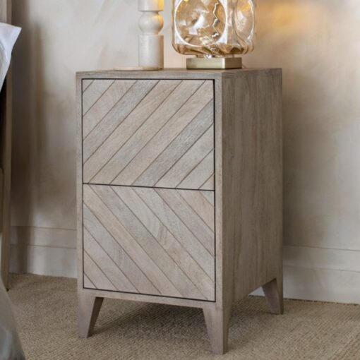 Croft – elegant nattbord i stonewash-finish (Venstre side)