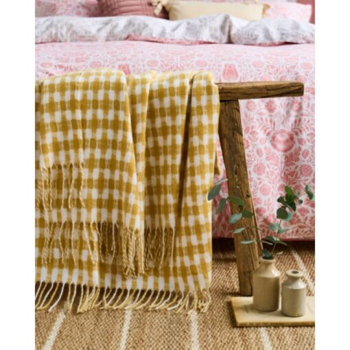 Laura Ashley Knapton Okergult Pledd 130x170 cm