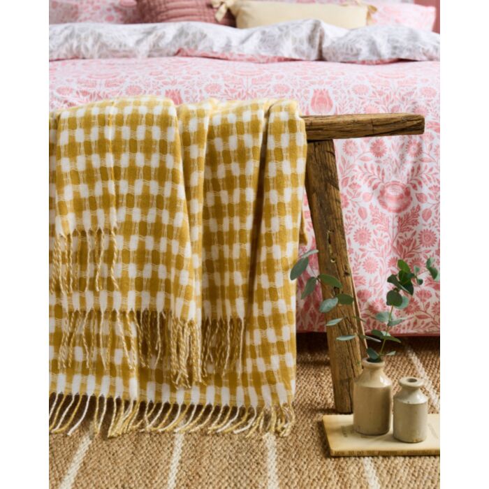 Laura Ashley Knapton Okergult Pledd 130x170 cm