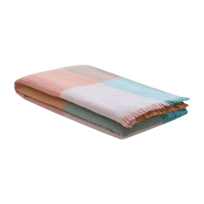 Laura Ashley Zoey Rutete Grønn/Rosa 130x170cm Pledd - Bilde 3