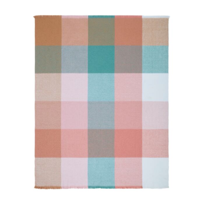 Laura Ashley Zoey Rutete Grønn/Rosa 130x170cm Pledd - Bilde 2