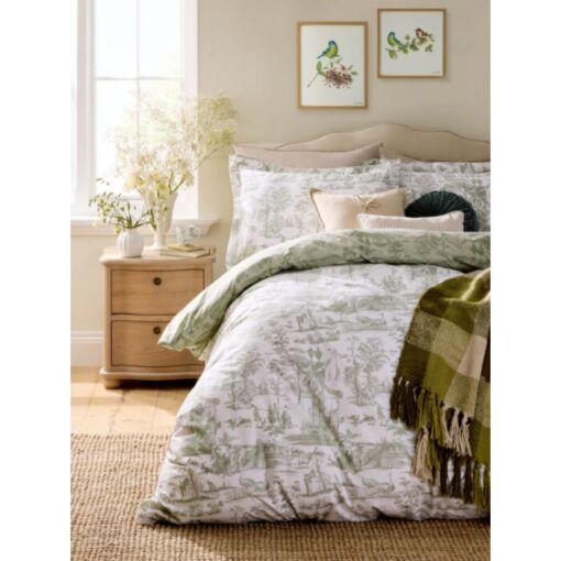 Braysmith Toile Chambray Oliven grønn – klassisk fransk-inspirert sengesett