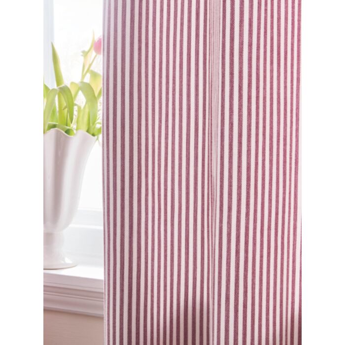 Cornish, Chenille Stripe Røde Ferdigsydde gardiner - Bilde 2