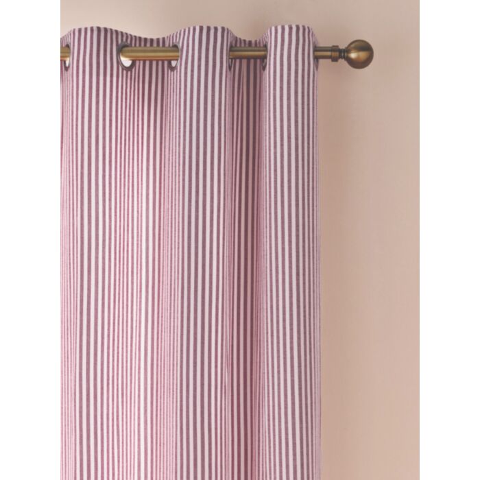 Cornish, Chenille Stripe Røde Ferdigsydde gardiner - Bilde 3