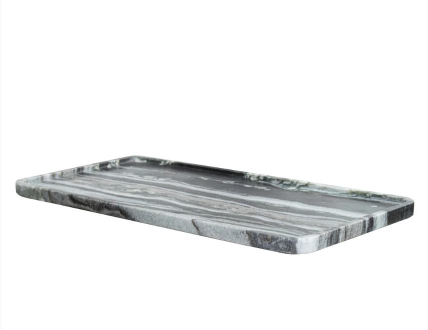 Kiara dekorfat i sort og hvit marmor – 50 x 25 cm - Bilde 4